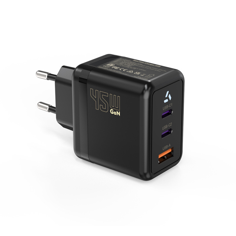 Picture of PD45W European Standard Gallium Nitride Charger 2C1A USB-A+USB-C Three in One Laptop Tablet SAA Certified Charging Head
